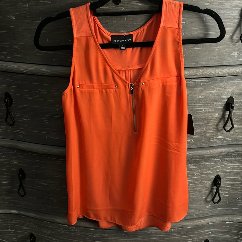 NWT Fortune + Ivy orange top blouse